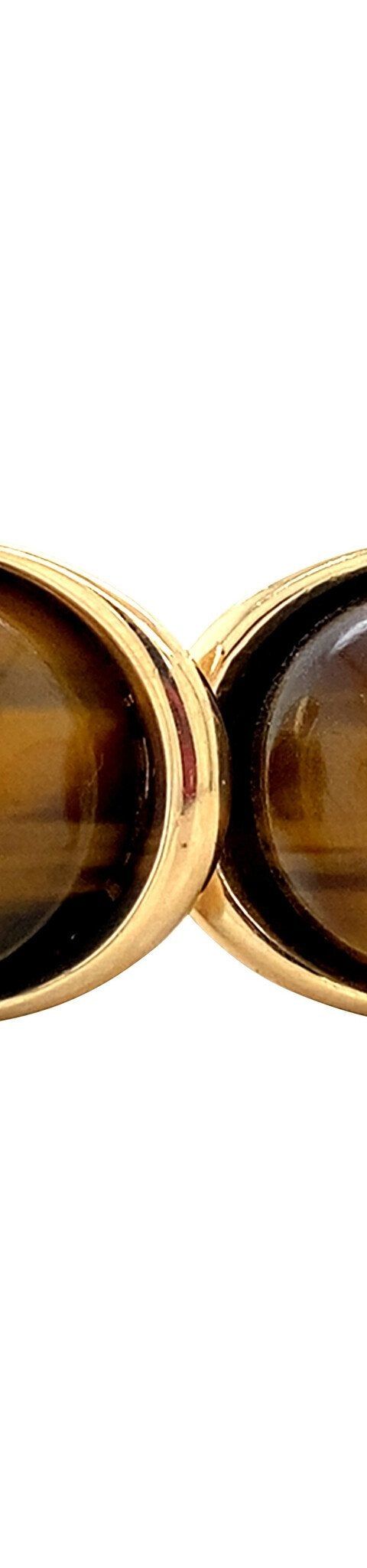 Vintage 18K Gold Cufflinks with Tiger's Eye